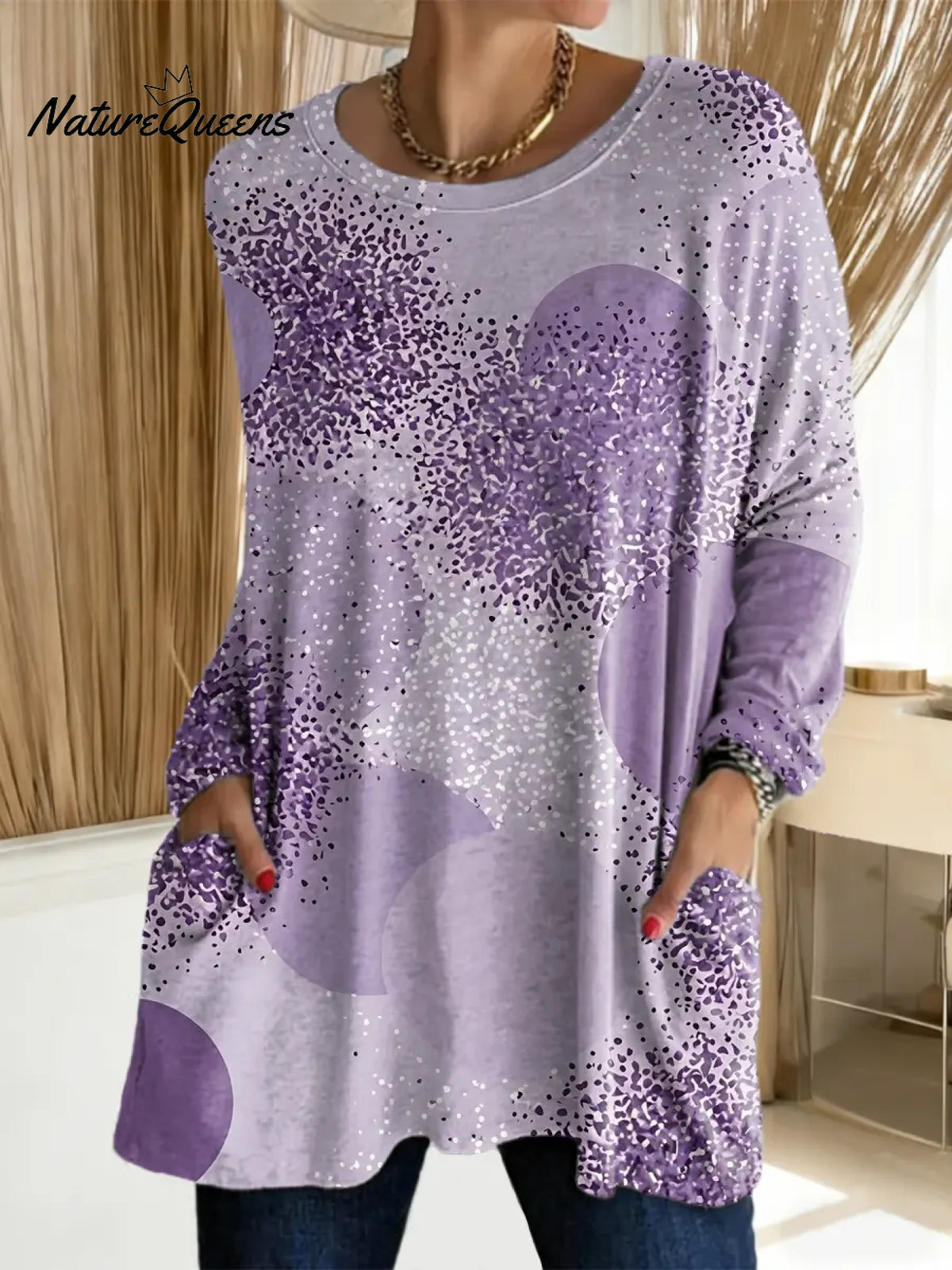 Women's Abstract Pattern Art Print Casual Cotton T-shirt