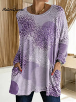 Women's Abstract Pattern Art Print Casual Cotton T-shirt