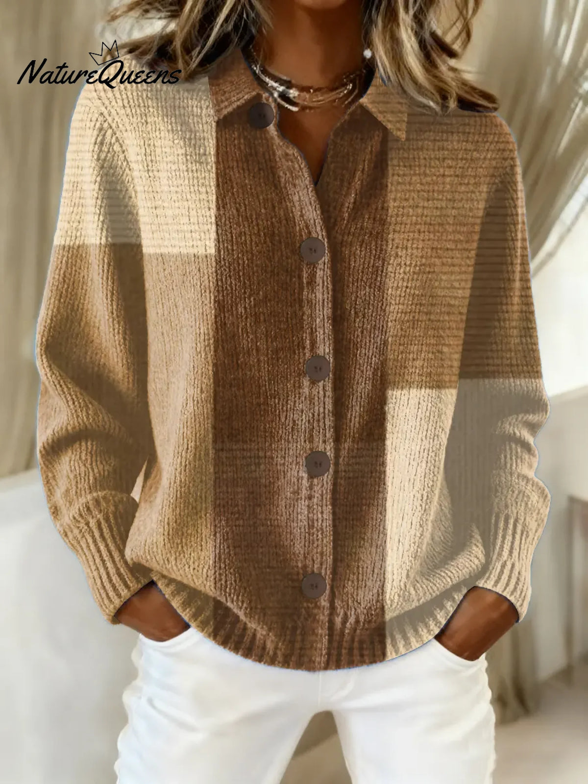 Women's Vintage Abstract Geometry Art Print Casual Sweater