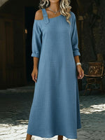Casual Single Shoulder Strap Linen-cotton Dress