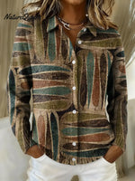 Women's Retro Pattern Printed Collared Sweater