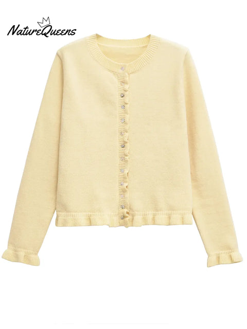Women's Comfortable Ruffled Cardigan