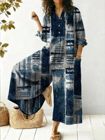 Women's Watercolor Art Print Cozy And Casual Cotton Jumpsuit