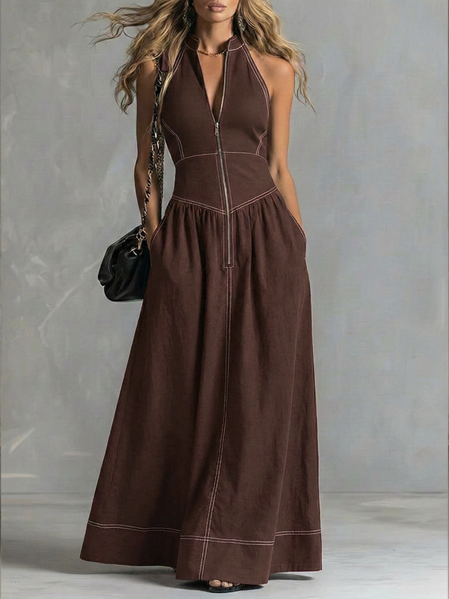 Fashionable Sleeveless Cotton Maxi Dress