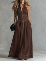 Fashionable Sleeveless Cotton Maxi Dress