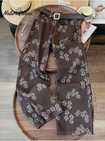 Women's Floral Jacquard Tencel And Cotton Pants