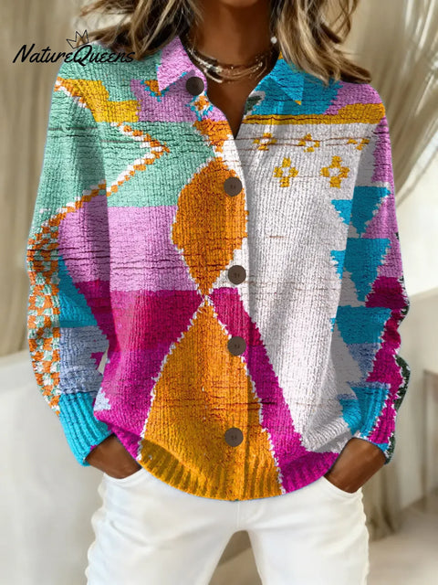 Women's Abstract Pattern Art Print Casual Sweater