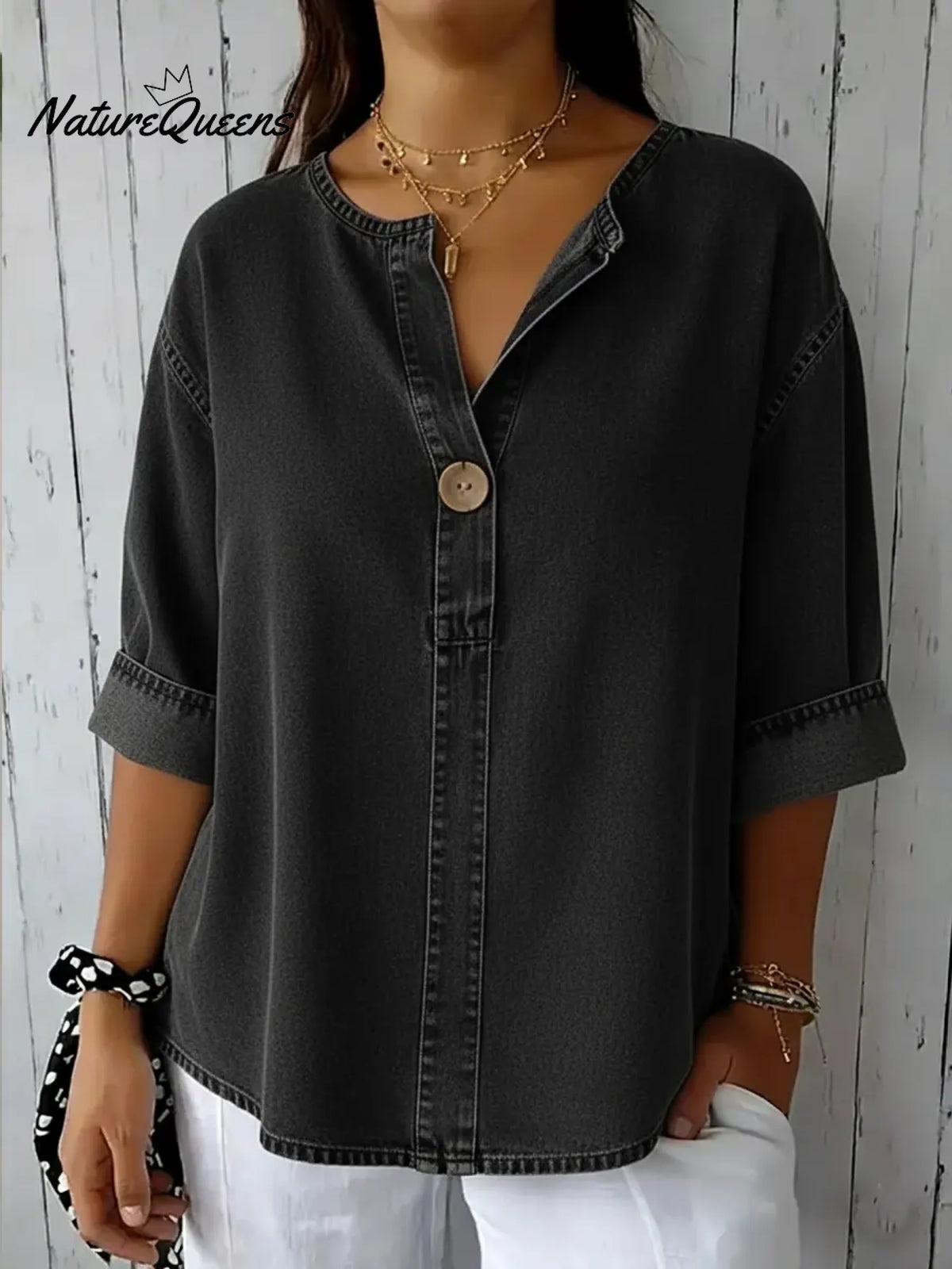 Women's Casual Denim Cotton Top