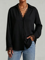 Simple Lace-trimmed Shirt