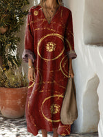 Women's Floral Pattern Art Print Casual Cotton Dress