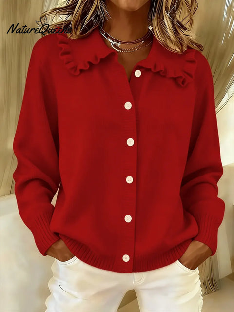Women's Comfortable Peter Pan Collar Cardigan Sweater