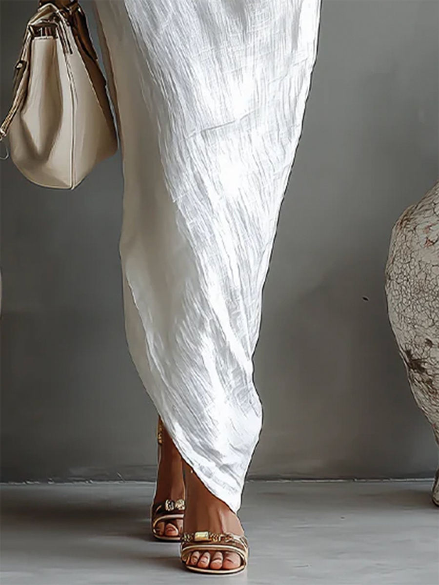 Elegant Irregular Off-the-shoulder Maxi Dress