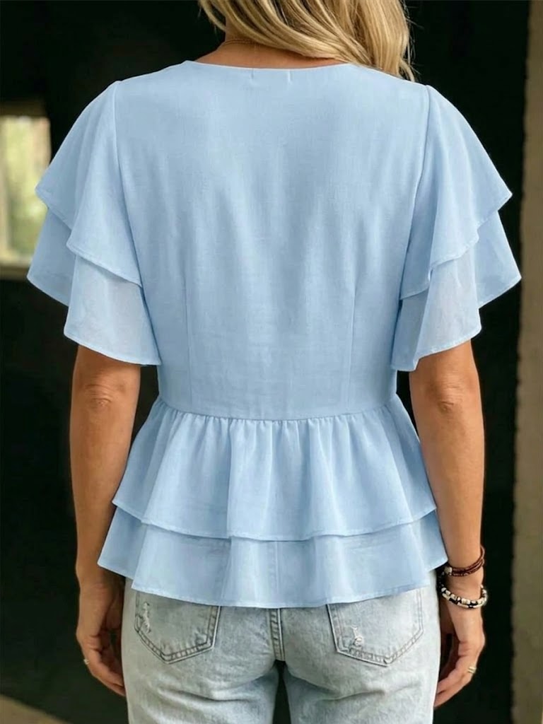 Elegant Ruffled Chiffon Blouse