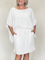 Cozy Solid Color Loose-fitting Blouse And Skirt Linen Set