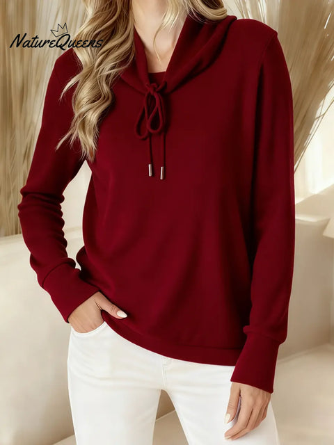 Women's Comfortable Cowl Collar Plush Top