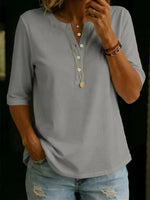 Classic Henley Collar 100% Cotton T-shirt