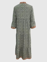 Women's Retro Pattern Art Print Casual Cotton Dress