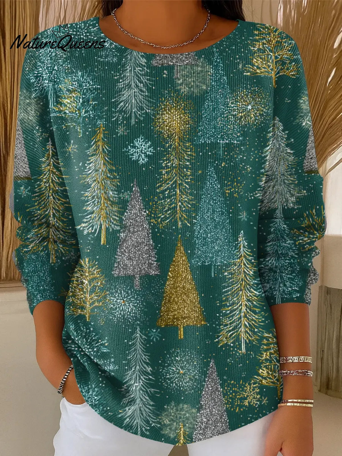Women's Fantasy Christmas Tree Casual Pullover Sweater