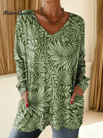 Women's Floral Pattern Art Print Casual Cotton T-shirt