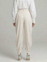 Women's Irregular-hem Draping And Pleats Linen Cotton Pants