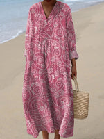 Women's Vintage Flower Love Art Print Dress