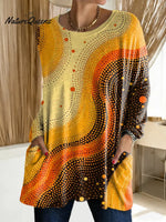 Women's Abstract Pattern Art Print Casual Cotton T-shirt