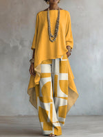Elegant Geometry Print Two-piece Set
