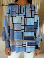 Women's VintageGeometric ArtArt Print Casual Knitted Sweater