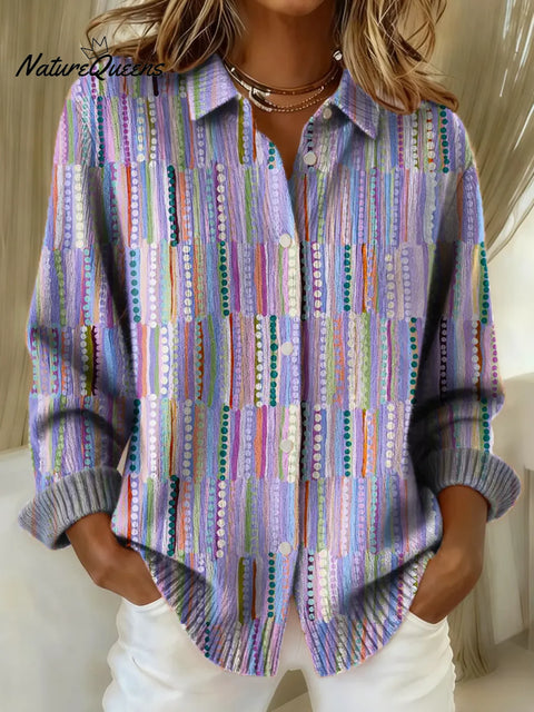 Women's Abstract Pattern Art Print Casual Sweater