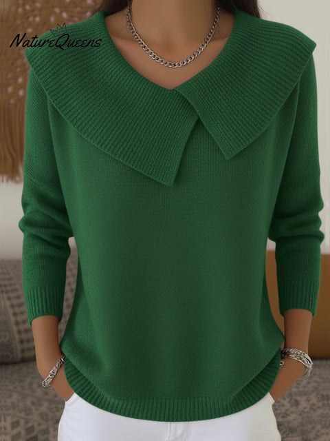 Women's Christmas Lapel Pullover Sweater