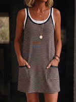Vestido mono de algodón a rayas, relajado y versátil