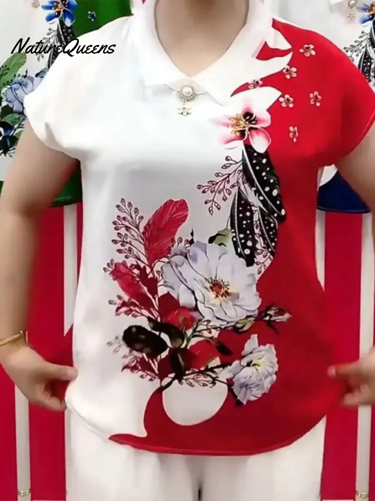 Women's Comfortable Printed Short-sleeved Top