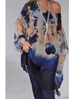 Women's Cozy And Flowing Floral Print Chiffon Top