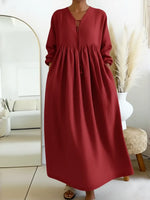 Women's Loose-fitting Linen And Cotton Dress