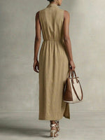 Women's V-neck Sleeveless Dress