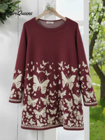 Butterfly Valley Crew Neck Loose-fitting Sweatshirt