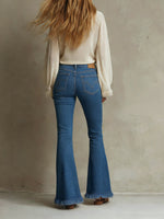 Casual Fringed Flared Jeans