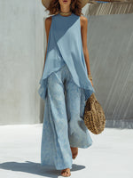 Women's Flowy Printed Casual Two-piece Set