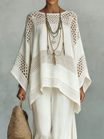 Women's Vintage Ethnic Art Comfortable Loose Cotton Linen Wide-leg Pants Two-piece Set