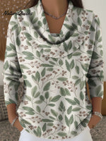 Women's Winter Christmas Plant Decoration Patterns Casual Swing Collar Long Sleeve Sweater