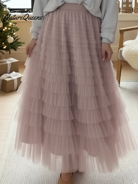 Elegant And Flowing Multi-layered Skirt