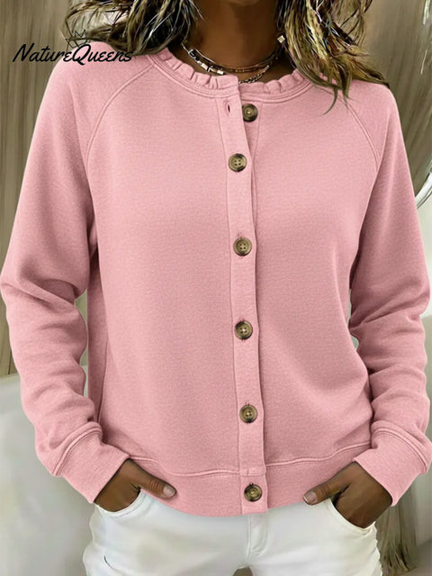 Casual Lace Collar Button Cotton Cardigan