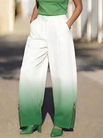 Stylish Casual Zipper Details Loose Wide-leg Pants