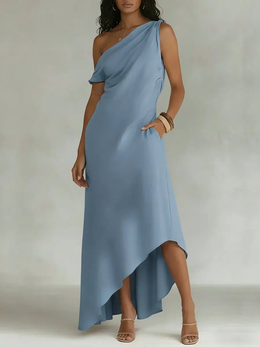 Irregular Cut Design Cotton and Linen Dress