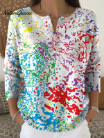 Women's Abstract Pattern Art Print Casual Cardigan Sweater