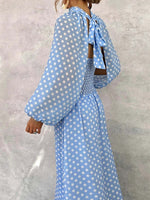 Women's Polka Dot Art Casual Comfortable Dress And Shawl