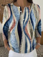 Women's Retro Stripes Casual Printed Sweater