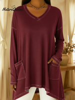 Casual Irregular Hem Denim Top