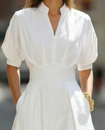 White Structured Longline Tailored Fit - Maxi Dress