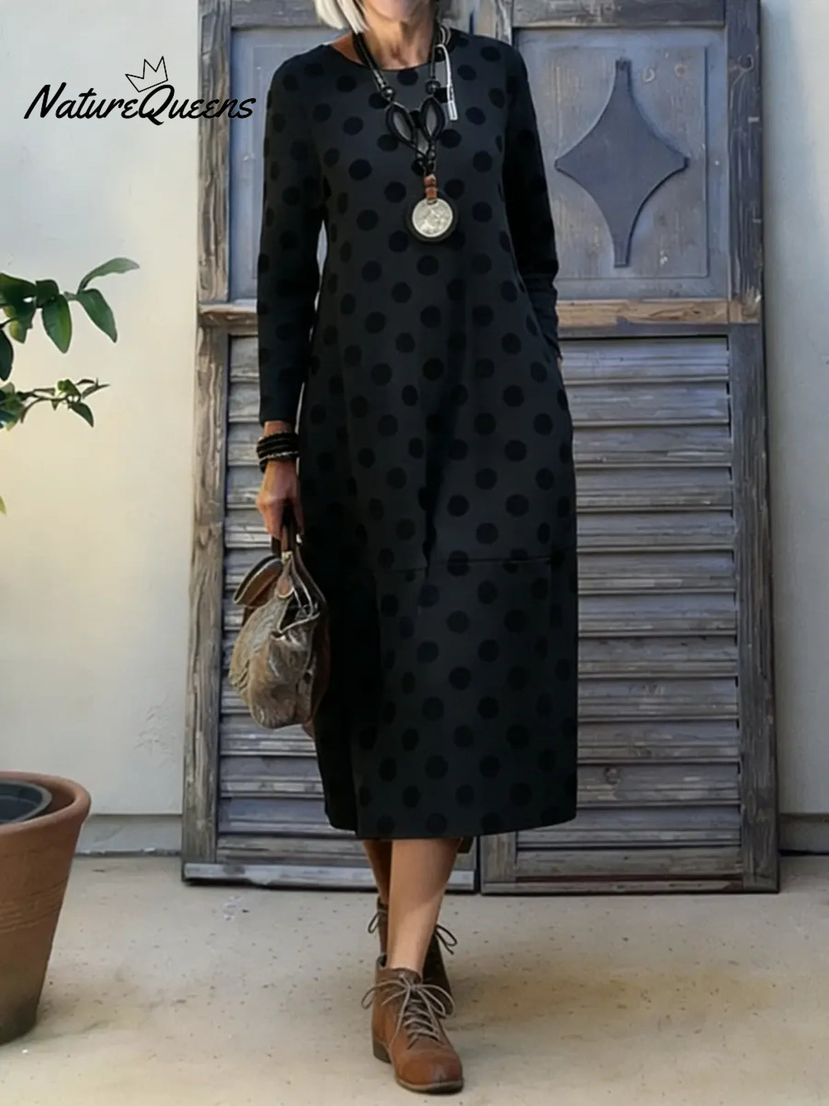 Women's Classic Polka Dot Cotton Dress